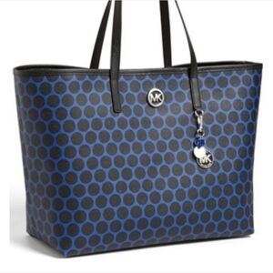 Michael Michael Kors Blue and Black Polka Dot Tote